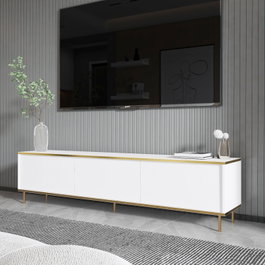 Hanah Home Soporte para TV Blanco y Dorado